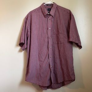 Mens short sleeve plaid dress shirt